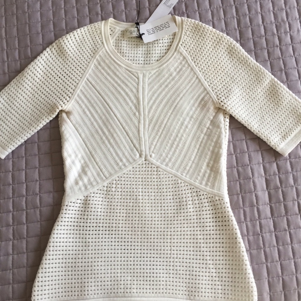 White cream knit Yigal Azrouel sweater top